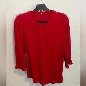 Elegant Red Women's knit 3/4 Sleeveless Top